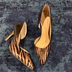 Gianni Bini Black and Brown Striped Heels